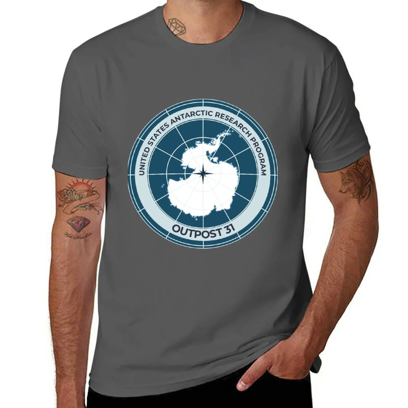 

New The Thing - Outpost 31 badge T-Shirt custom t shirts design your own black t shirts anime mens clothes