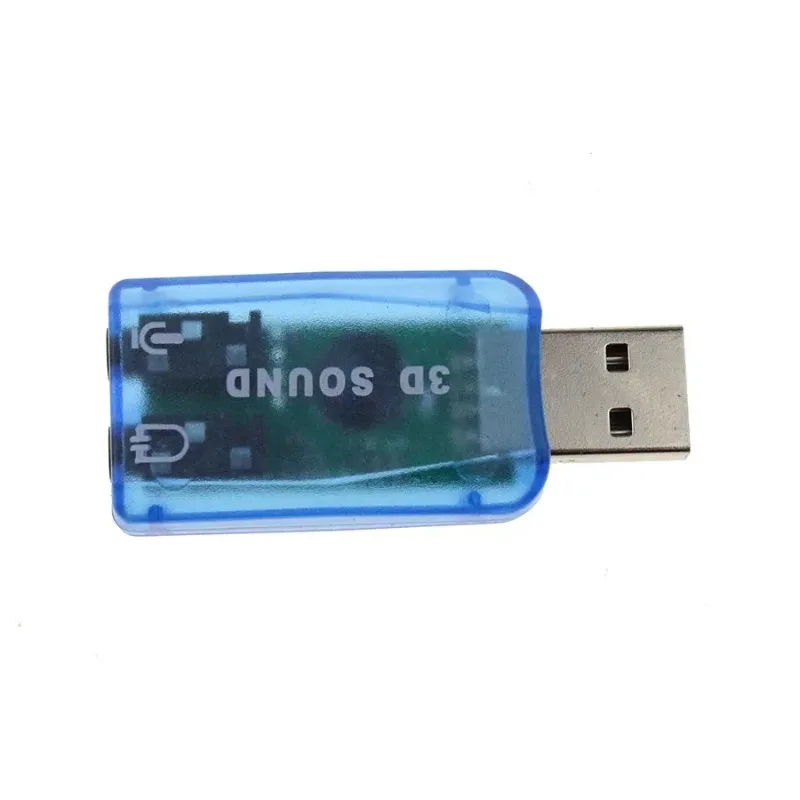 미니 외부 3D USB 사운드 카드 5.1 채널 오디오 카드 어댑터, PC 컴퓨터용 3.5mm 스피커 마이크 이어폰 인터페이스