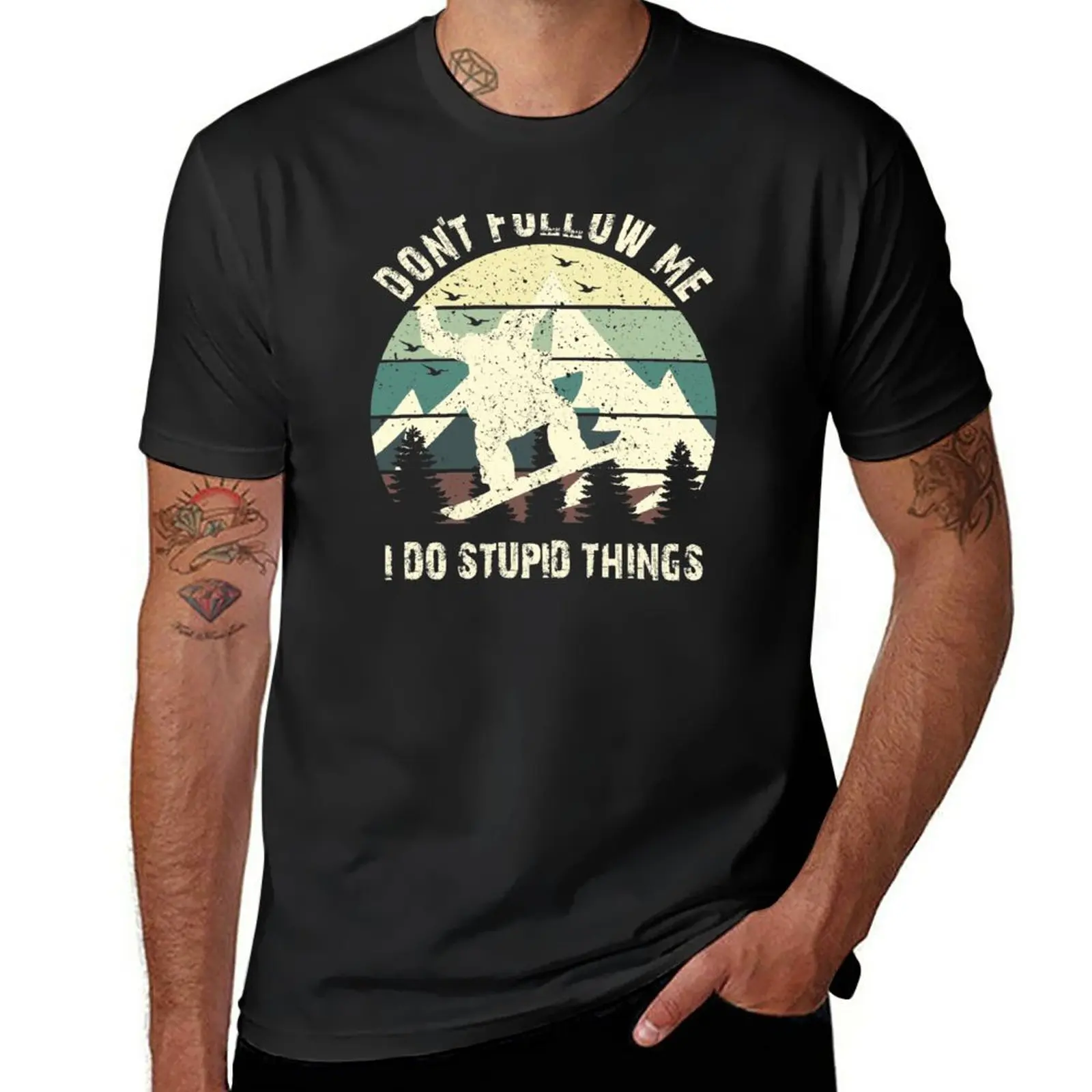 

New Don't Follow Me I Do Stupid Things T-Shirt Short t-shirt plain t-shirt vintage clothes tees mens cotton t shirts