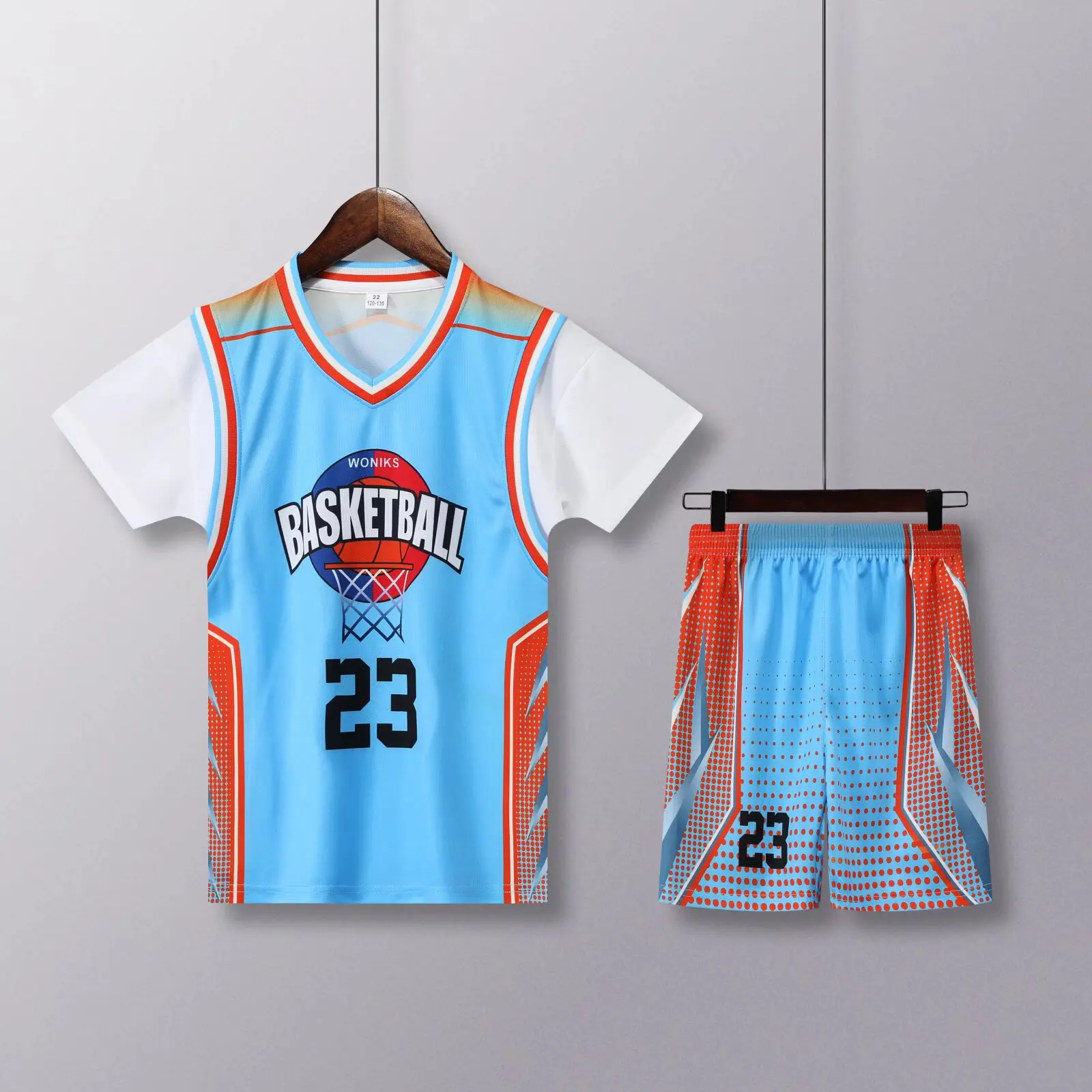 Kids Sports Suit 24 25 Children's clothing suit boy girl Fans Basketball Jerseys 23 Fake two-piece uniform kit training Shirts and shorts