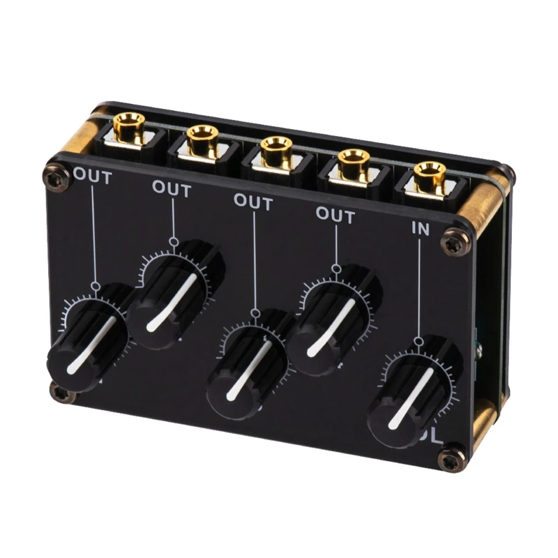 Mini 4 Channel Stereo Line Mixer 4in1out for Live Studio Recording Low Noise Small & Sophisticated Audio Passive Mixer audio mixer