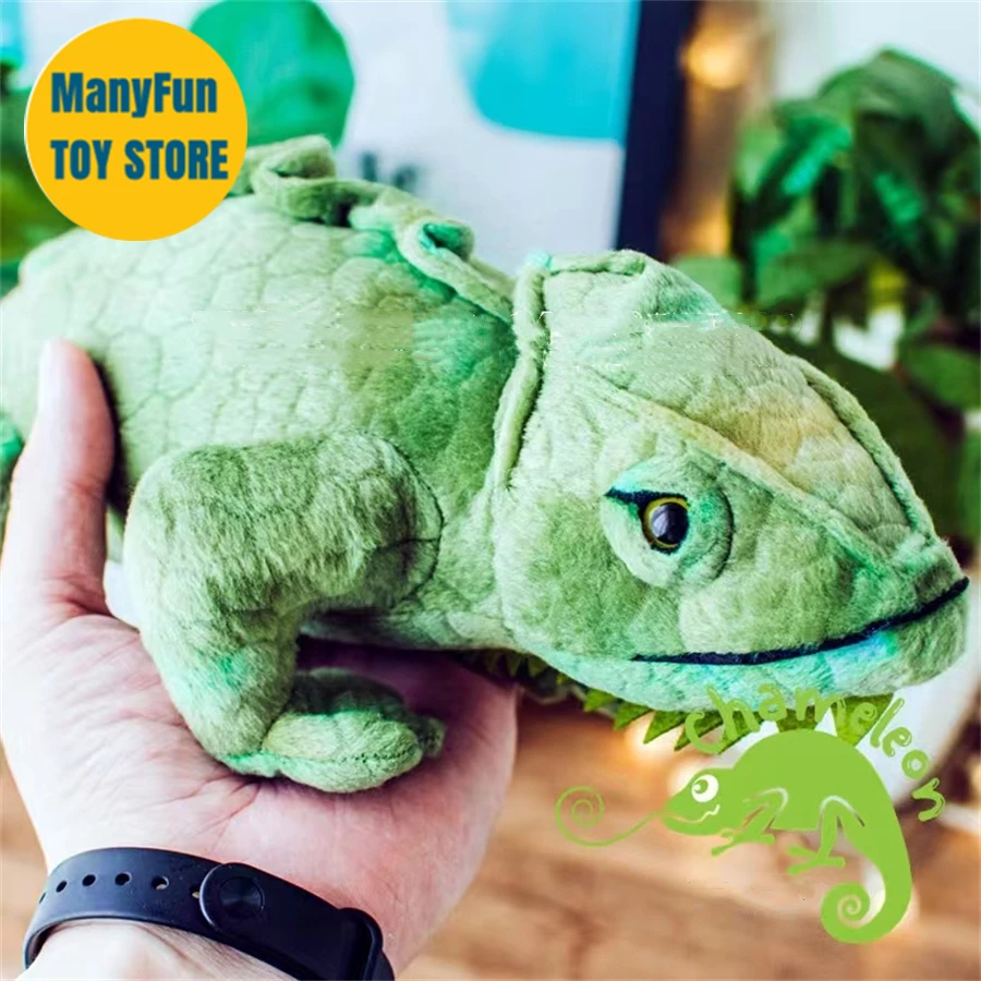 Green Chameleon High Fidelity Anime Cute Plushie Lizard Plush Toys Lifelike Animals Simulation Stuffed Doll Kawai Toy Gifts Kids 2