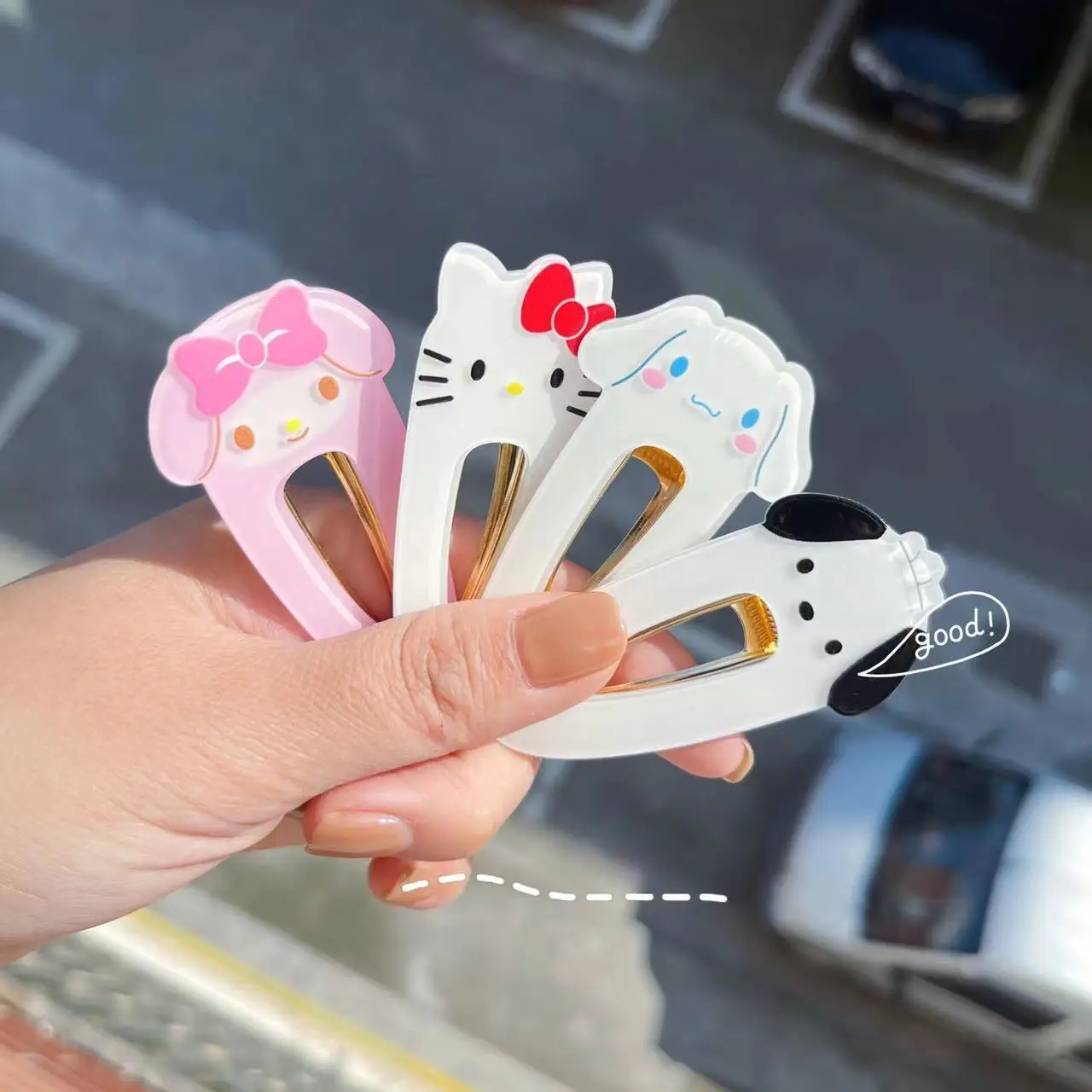 

2Inch Sanrio Hello Kitty Cinnamoroll Pochacco Hairpin for Girls Handmade Cute Hair Clips Barrettes Headwear Kid Hair Accessories