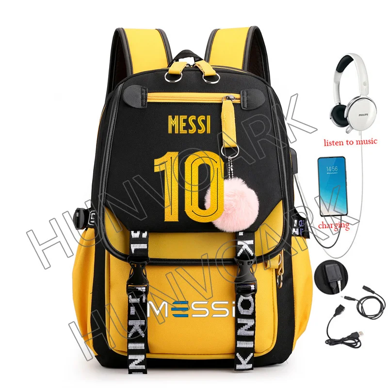 Super Star Messi Backpack Printe Teens Students School Bags Big Women Men  Casual Travel Messi Black Waterproof Mochila Infantil - AliExpress