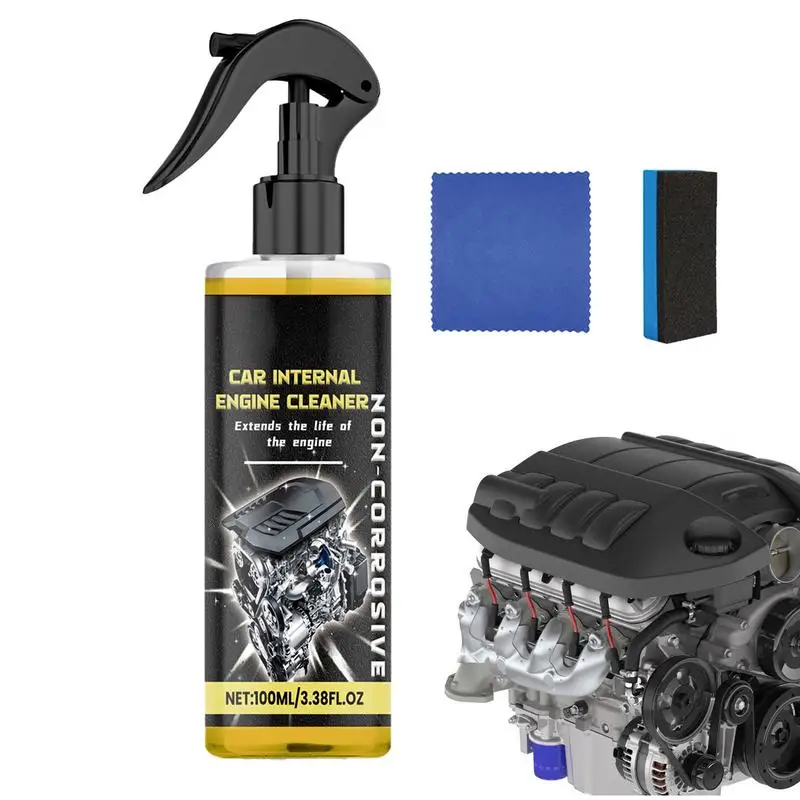 

Interior Cleaner And Protectant 100ml Effective Multi-Purpose Cleaner Automotive Care Includes Sponge & Towel For Car Interior