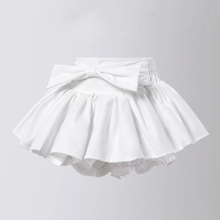 

Skirt for Girls Summer Baby Pleated Skirt College Style Bow A-line Casual Fashion Short High Waist Dance School Teen Kids Skirt