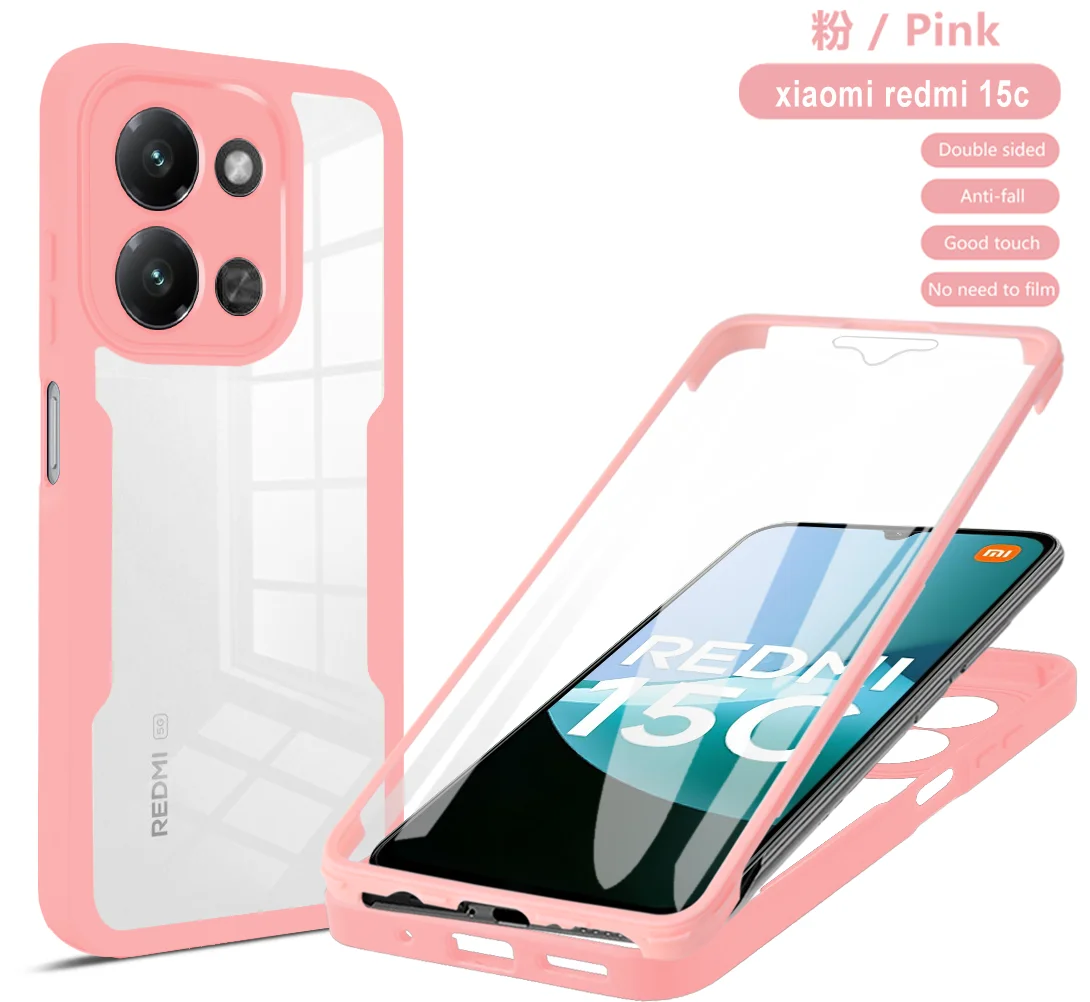360° Transparent Soft Full Body Cover Case with Double-Sided Protection