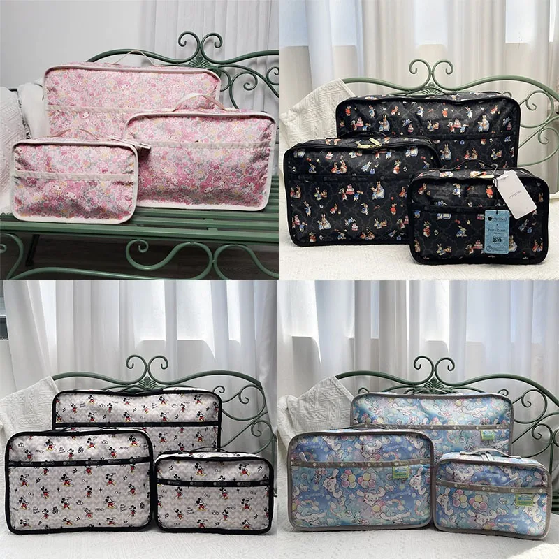 

Новый водонепроницаемый Дорожный комплект Lesportsac из трех предметов, постельное белье для макияжа, сумка для хранения одежды, сумка для багажа, подарок на день Святого Валентина