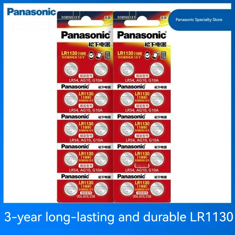 Pile LR1130 / V10GA / LR54 / 189 / AG10 Panasonic Alcaline 1,5V - Bestpiles