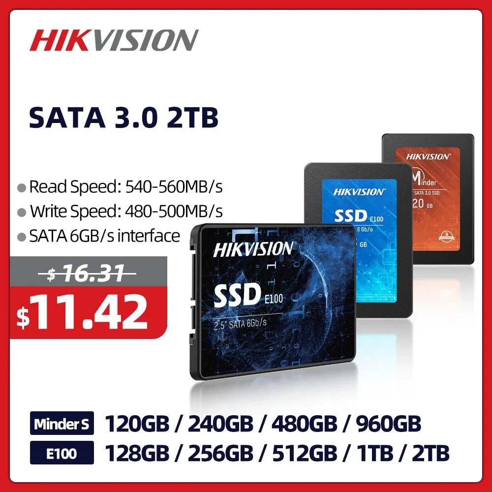 Disque dur interne SSD Hikvision E100N M.2 SATA - 256Go, 512Go