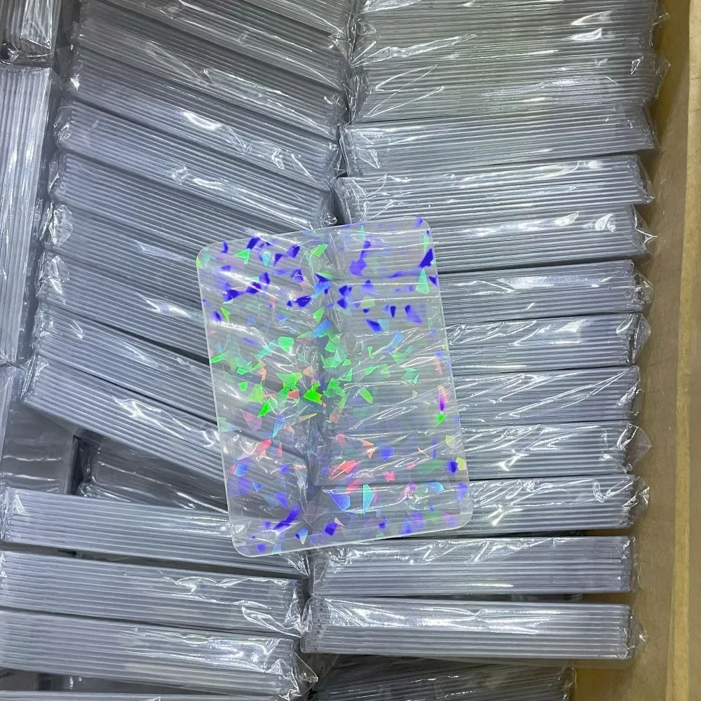 10PCS Card Holders Photo Beautiful Sheath Colorful Laser Transparent Plastic Card Holder Pop Star Photo Case 4