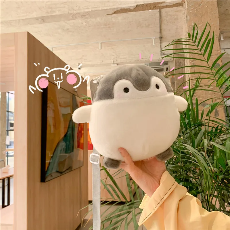 Koupen Chan Penguin Plush Bag Toy Positive Energy Penguin Plush Wallet Pendant Animal Shouder Bag Kids Backpack Girls Gift