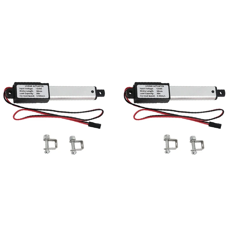 

2X Micro-Linear Actuator,2 Inch Stroke, 90N/20.3Lb, Speed 9.5Mm/S Electric Waterproof Actuator Motor Linear Actuator 12V