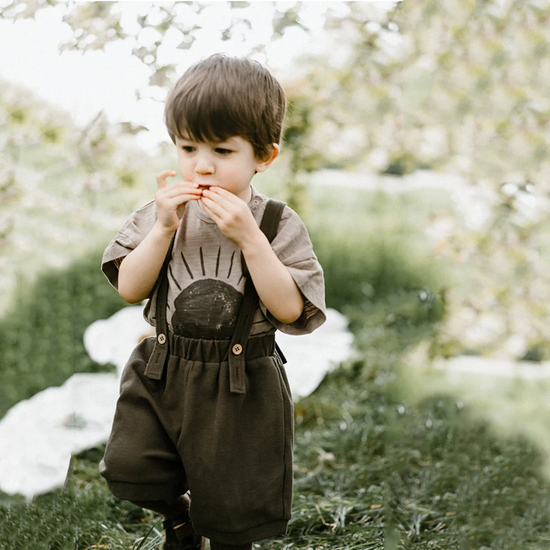 Baby Summer T-shirts Slub Cotton Toddler Baby Clothes Children Tops Tees For Boys & Girls Fashion Sun Printed