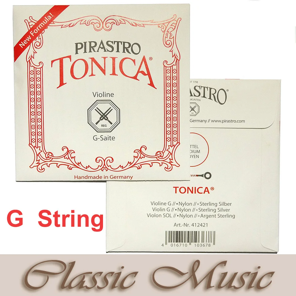 Violin Strings Original Pirastro Tonica Full Set (41) Ball End Nylon Made in Germany