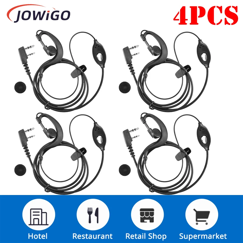 4PCS 2 Pin K Plug Two Ways Radio Earpiece Walkie Talkie Earwear Unilateral Headphone Earphone For Baofeng 888S UV5R Kenwood TYT