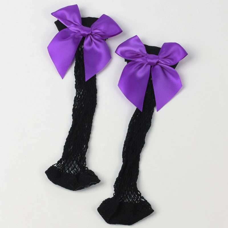 1 Pair Baby Girls Fishnet Socks Bowknot Knee High Infants Toddlers Hollow Out Socks School Uniform Summer Socks