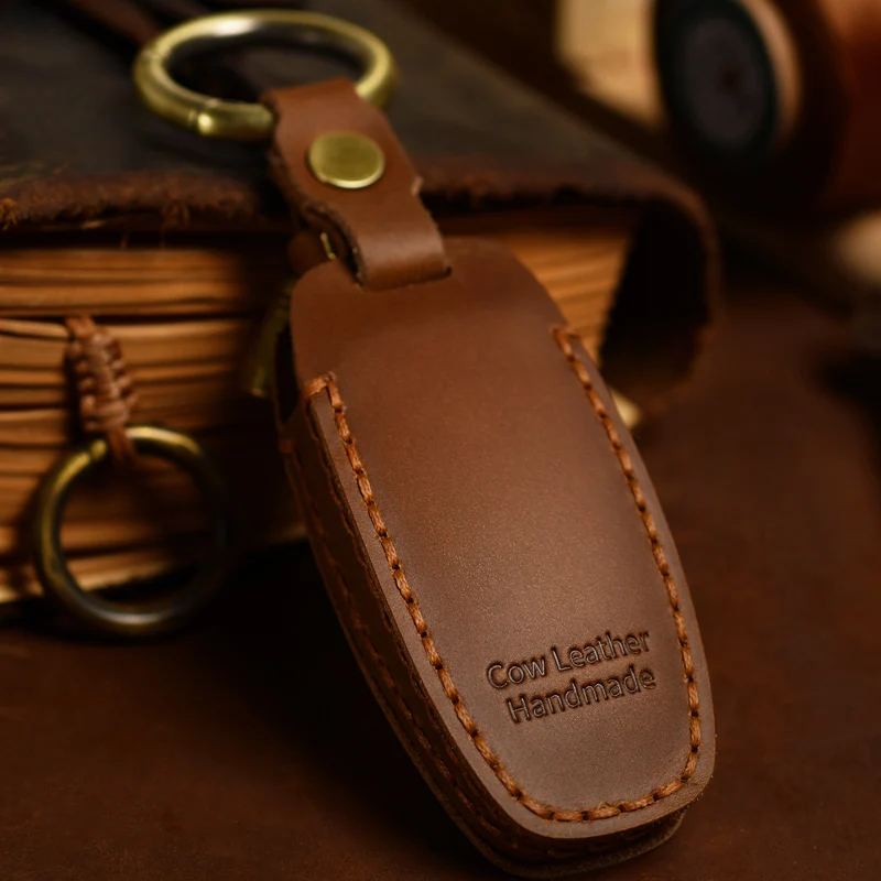 Premium Genuine Leather Key Holder - Handmade Cowhide Protector