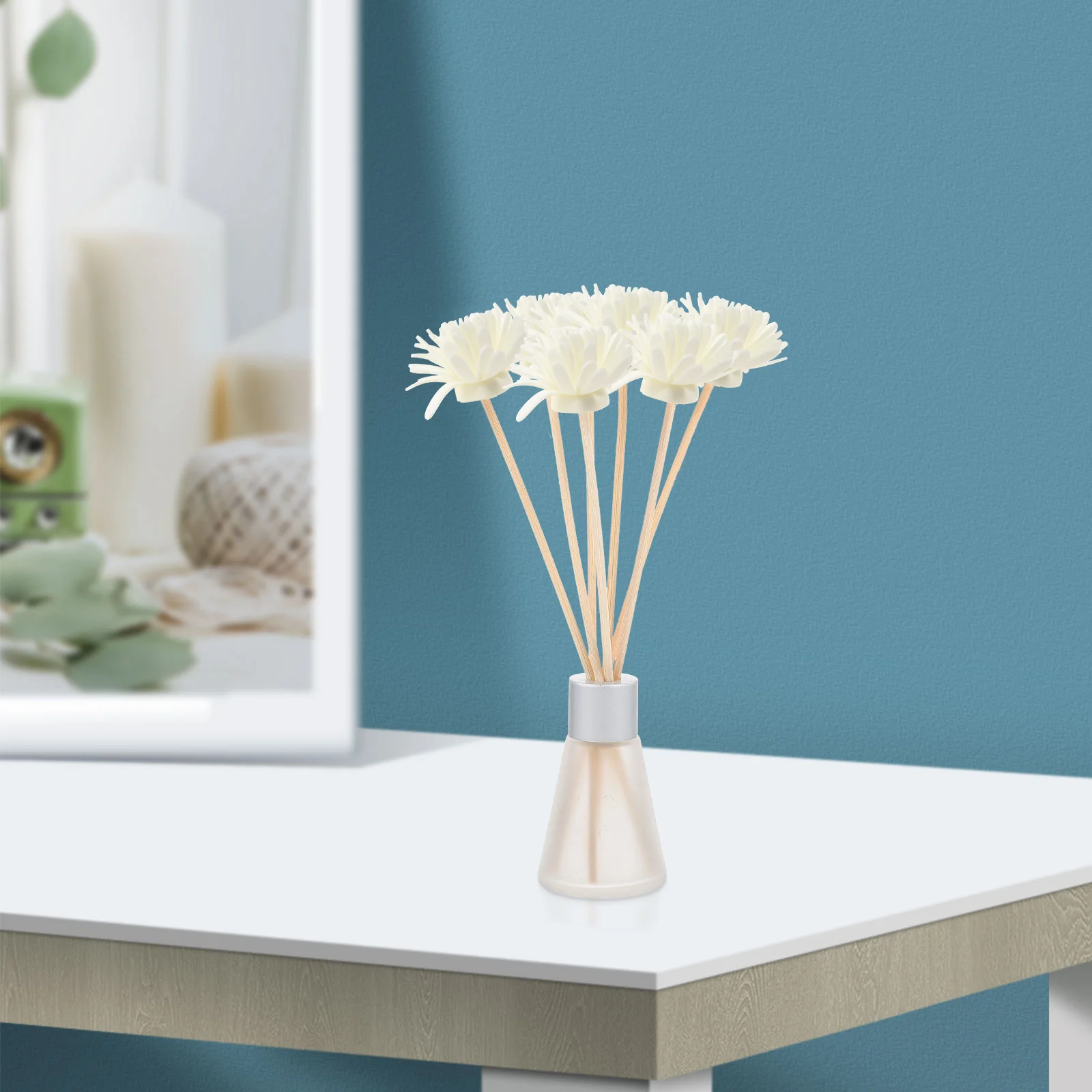 10pcs Small Chrysanthemum Scented Cane Rattan Reed Sticks Natural Fragrance Straight Reed Diffuser Diffusers For Home Oil