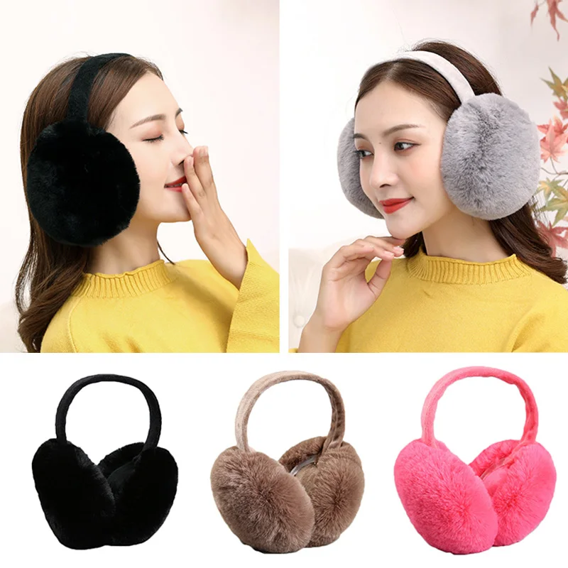 Winter Fur Earmuffs Foldable Plush Earmuffs Headphones Earmuff Ear Protectors Ladies Autumn Winter Ear Cover Winter Fur Earlap