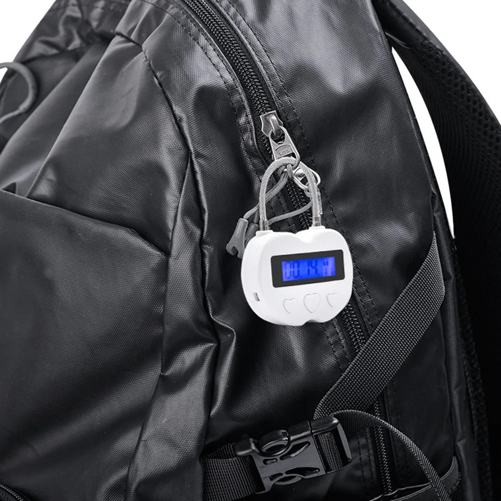 Smart Time Lock LCD Display Time Lock Multifunction Electronic Timer Waterproof USB Rechargeable Temporary Timer Padlock