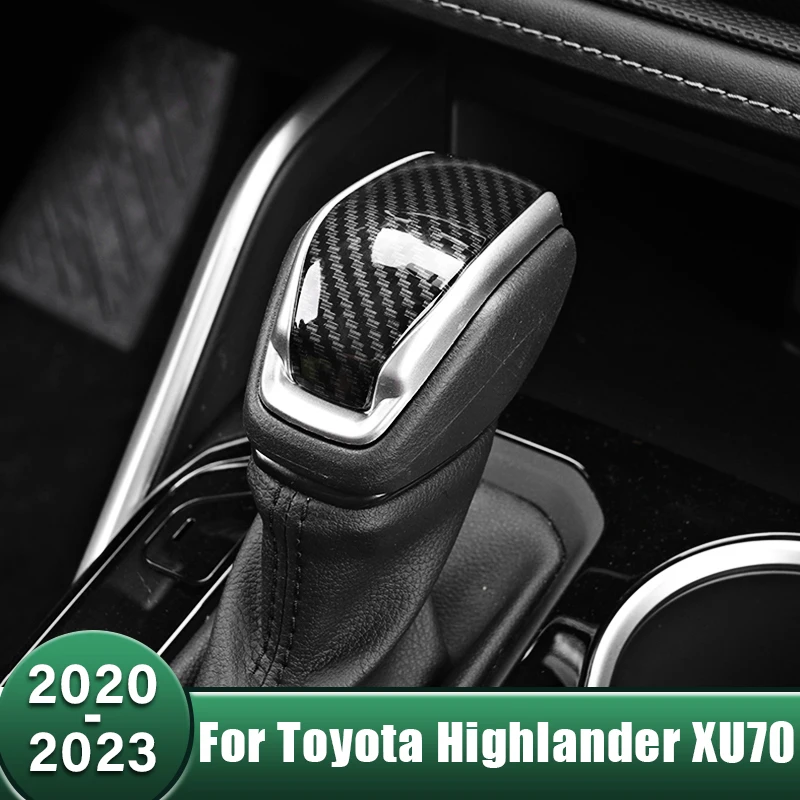 

Car Gear Head Lever Shift Knob Cover Handle Trim Sticker Accessory For Toyota Highlander XU70 Kluger 2020 2021 2022 2023 Hybrid