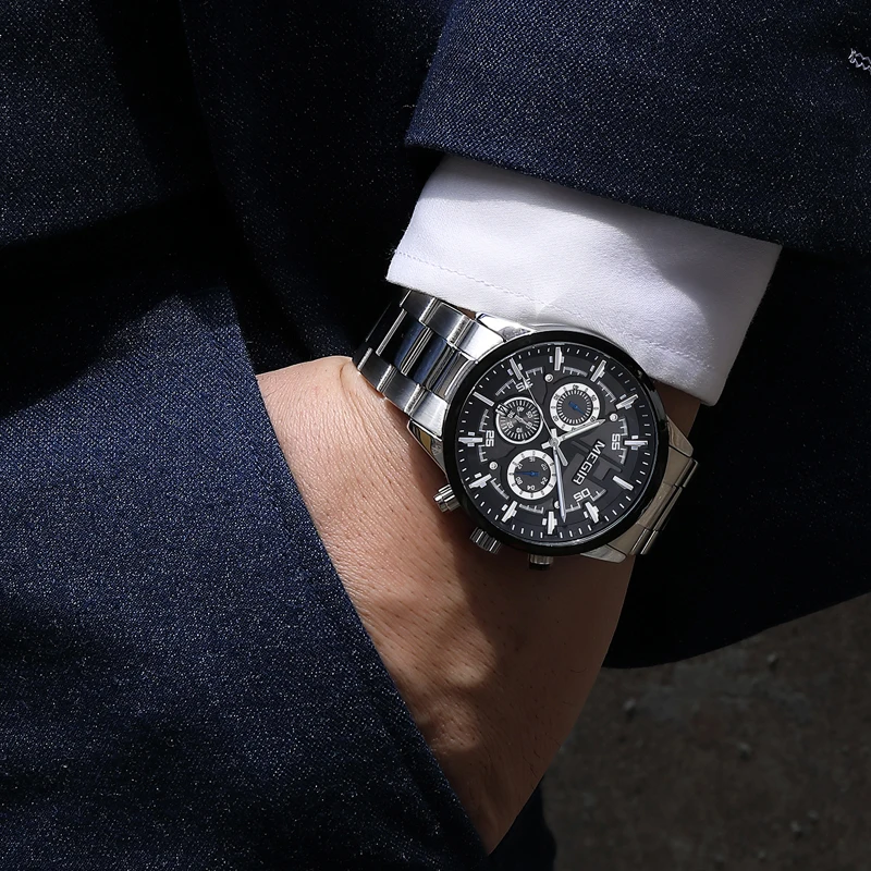 MEGIR Mens Watches Top Brand Luxury Waterproof Watch Men Fashion Casual Chronograph Military Quartz Wristwatch Relogio Masculino