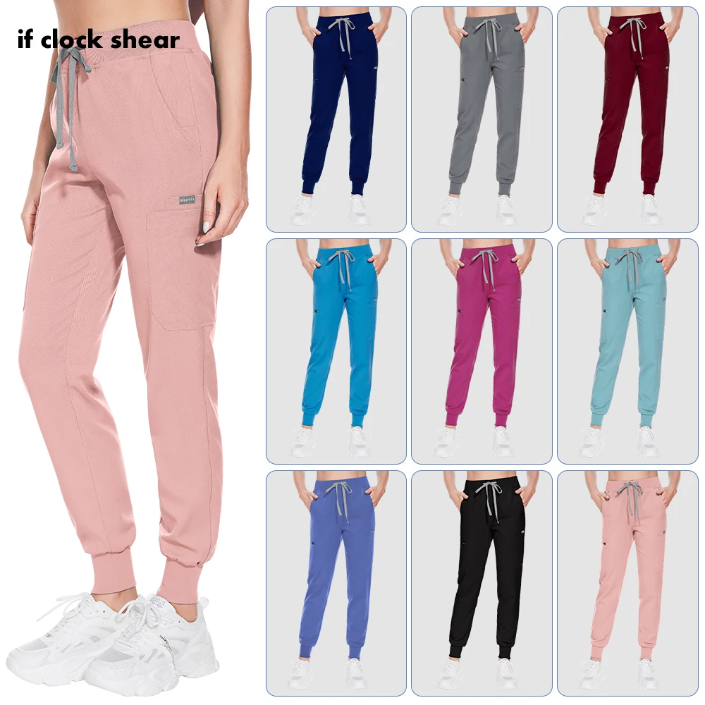 

Dentistry Hospital Medical Uniform Nurse Women Operating Room Doctor Work Pant Solid Color Pet Grooming Veterinary Scrub Bottoms