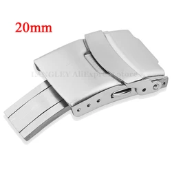 Luxury Solid Buckle for Stainless Steel Diving Watch - Silver Clasp Metal Button Watch Accessory (20mm)