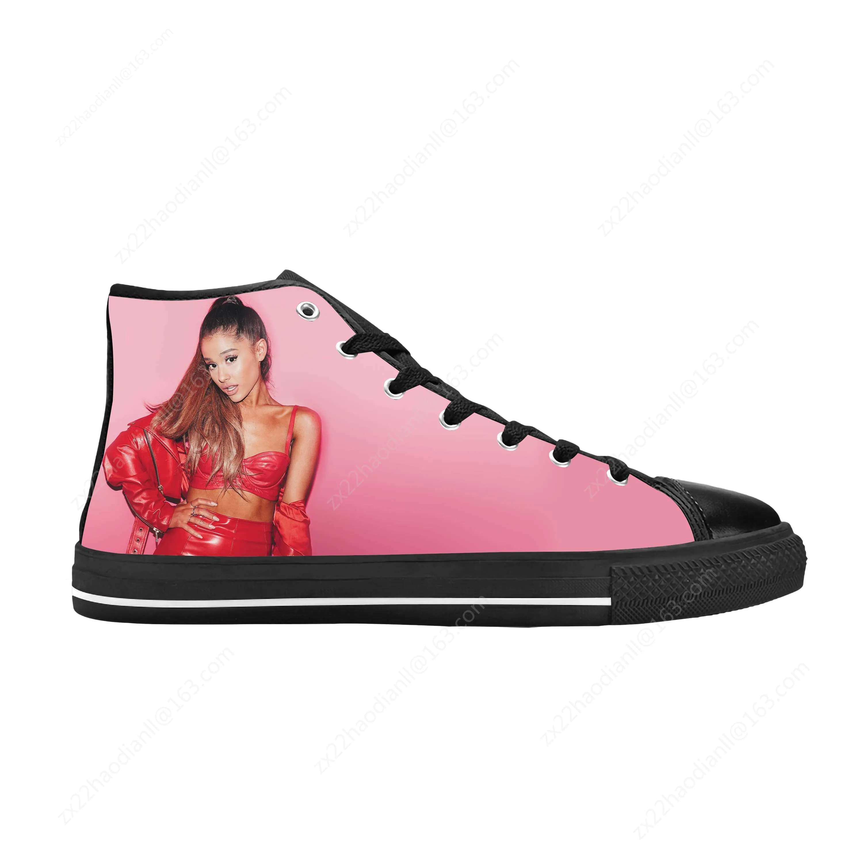 Pop Singer Music Ariana Cute Fashion Popular Rock Casual Cloth Shoes High Top Comfortable Breathable 3D Print Men Women Sneakers