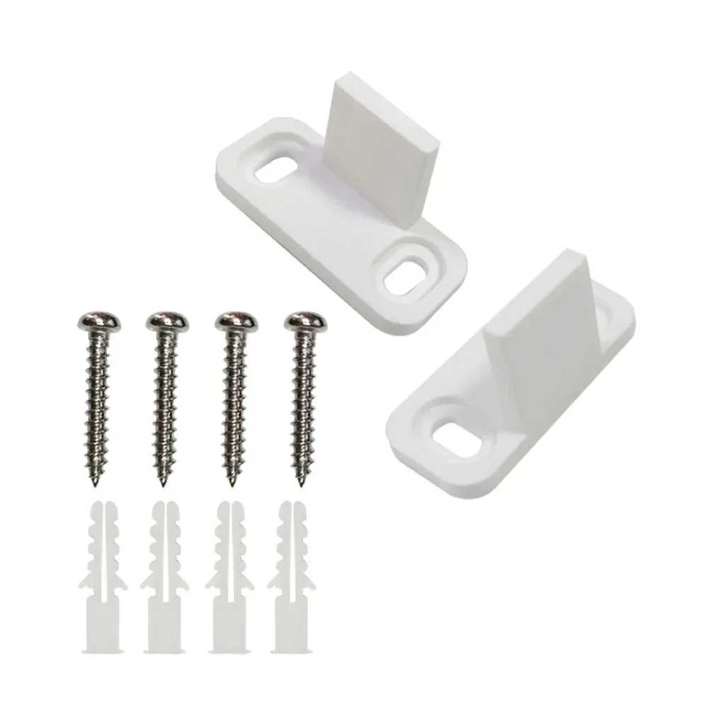 Sliding Barn Door Guide Silent For Sliding Door Stabilizer Adjustable Floor Wall Door Bottom Guide in White Carbon Steel with Screws (2pcs)