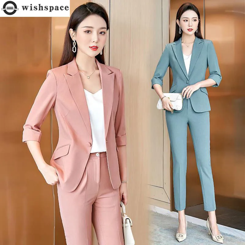 

2022 Summer New Elegant Women's Pants Suit Casual Coat Jacket Vest Trousers Three Piece Set Female Tracksuit Office Blazer