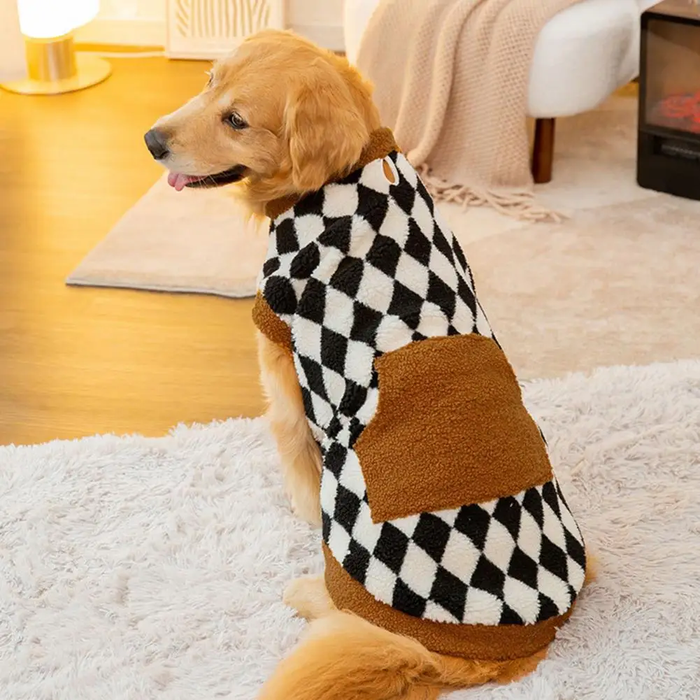 

Dog Clothes For Large Dogs Checked Pattern Two-leg Design Dog Clothing Soft Warm Pet Pullover Pet Supplies Ropa Para Perros
