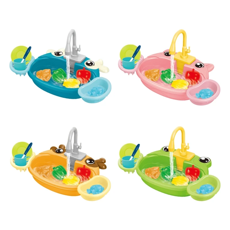 

2024 New Children Lifelike Kitchen Automatic Dishwasher Role Play Toys for 3-8 Year Old Girls Cleaning Utensils Dishwasher