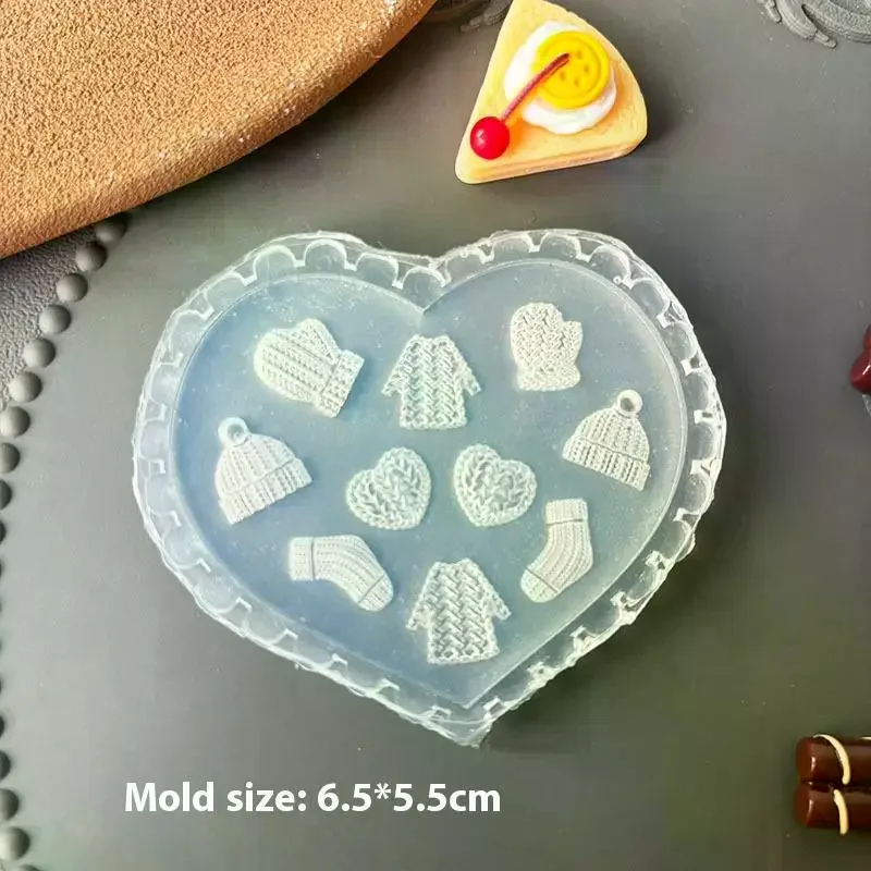 1Pc 3D Acrylic Silicone Nail Mold - Christmas Hat Socks Shell Starfish Lily Tulip Flower, DIY Manicure Decorations