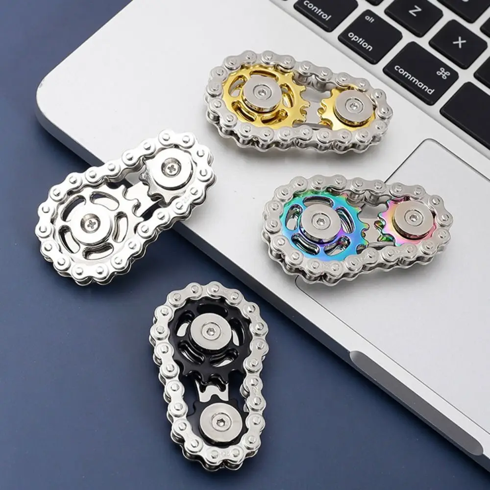 Chains Gear Fidget Spinner Gyroscope Sprocket Hand Spinner Metal Spinning Top Wheel