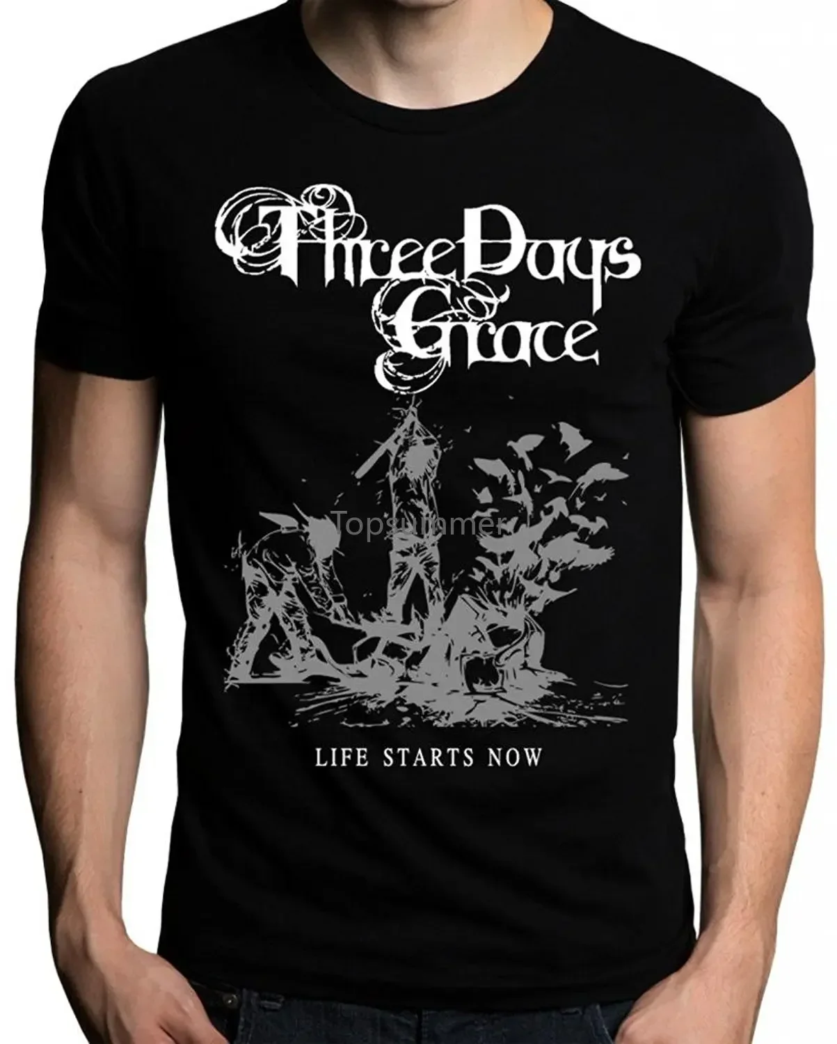 Футболка Three Days Grace Life Start Now, футболка, хипстерская брендовая одежда в стиле Харадзюку, футболка с принтом для мужчин