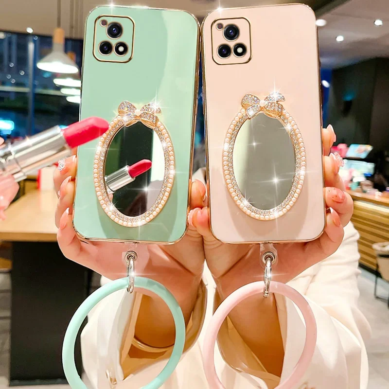 Bransoletka do makijażu, owalne etui z lustrem do Tecno Spark10 10C Infinix Note 30Pro 12 4G 11S Hot11 20i 30i 12Play Bow_voghion.com