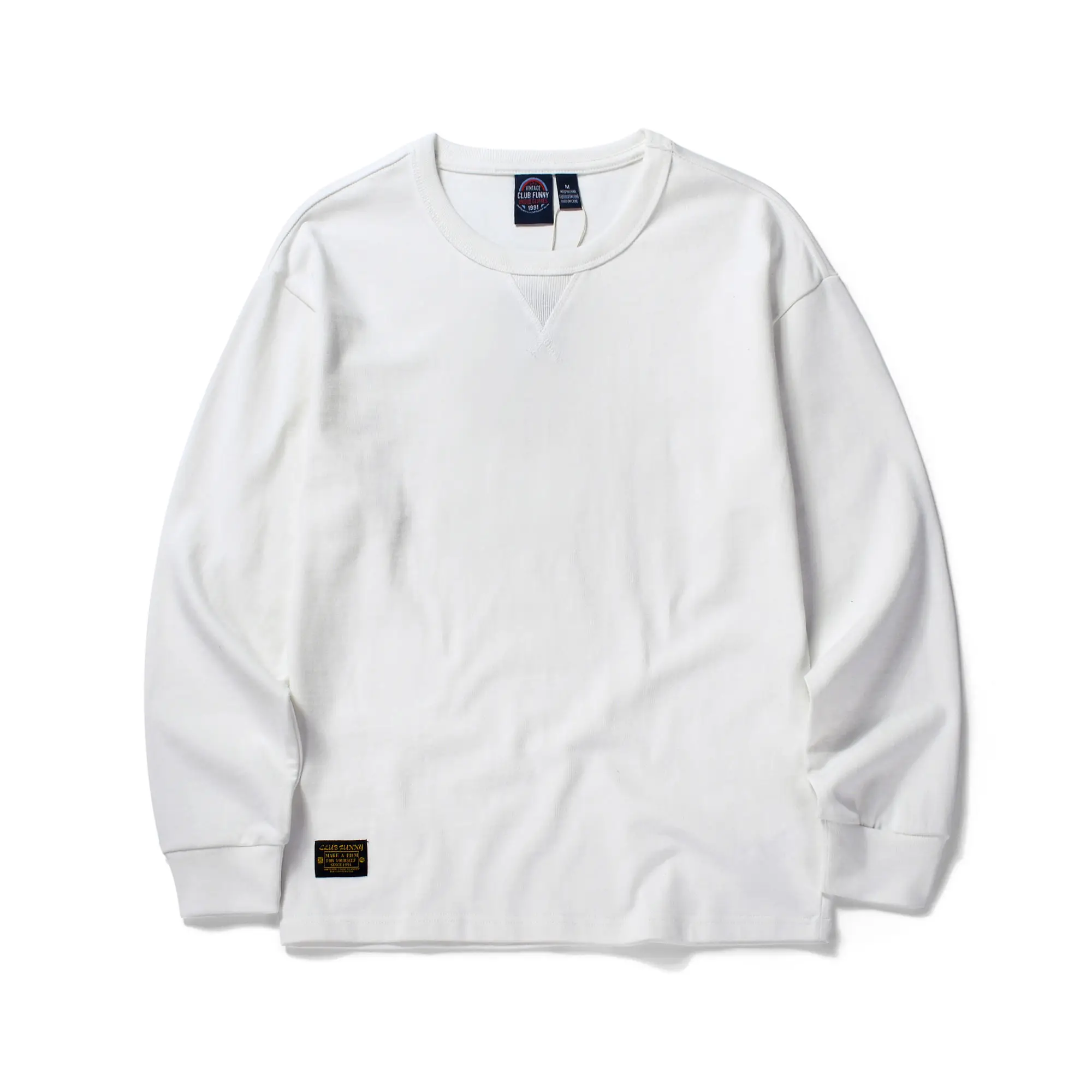 

autumn comfortable pure cotton New round neck long sleeve T-shirt men's basic solid color bottoming shirt simple pullover shirt