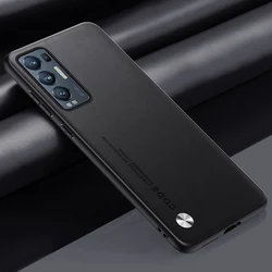 Luxury Leather Silicone Phone Case for Reno 5 Pro Plus (Black)