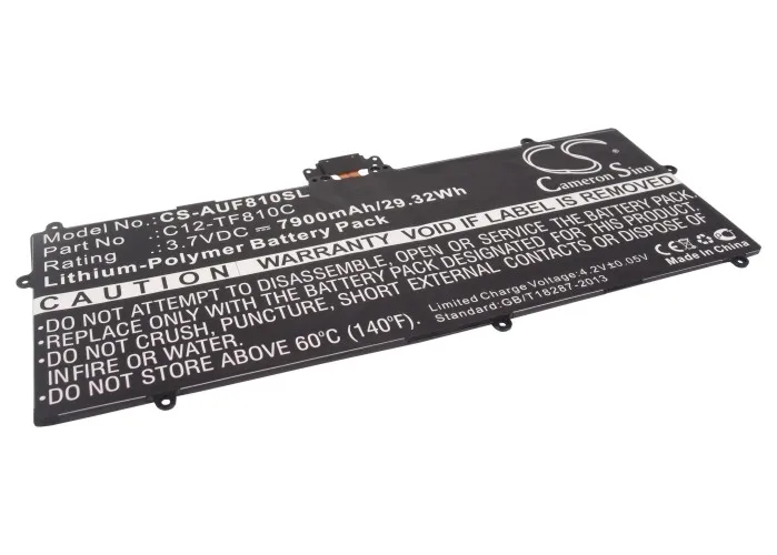 

Tablet Battery For Asus C12-TF810C Vivo Tab TF810C TF810 Volts 3.7 Capacity 7900mAh/29.23Wh