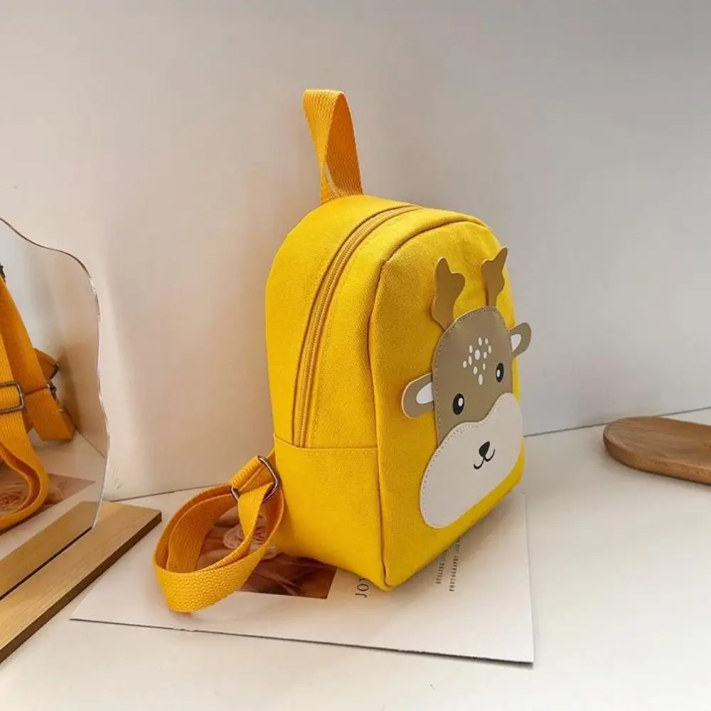 Breathable Canvas Kid Backpack Deer Print Fashion Color Little Deer Schoolbag Lightweight Cartoon Canvas Schoolbag Kindergarten 3