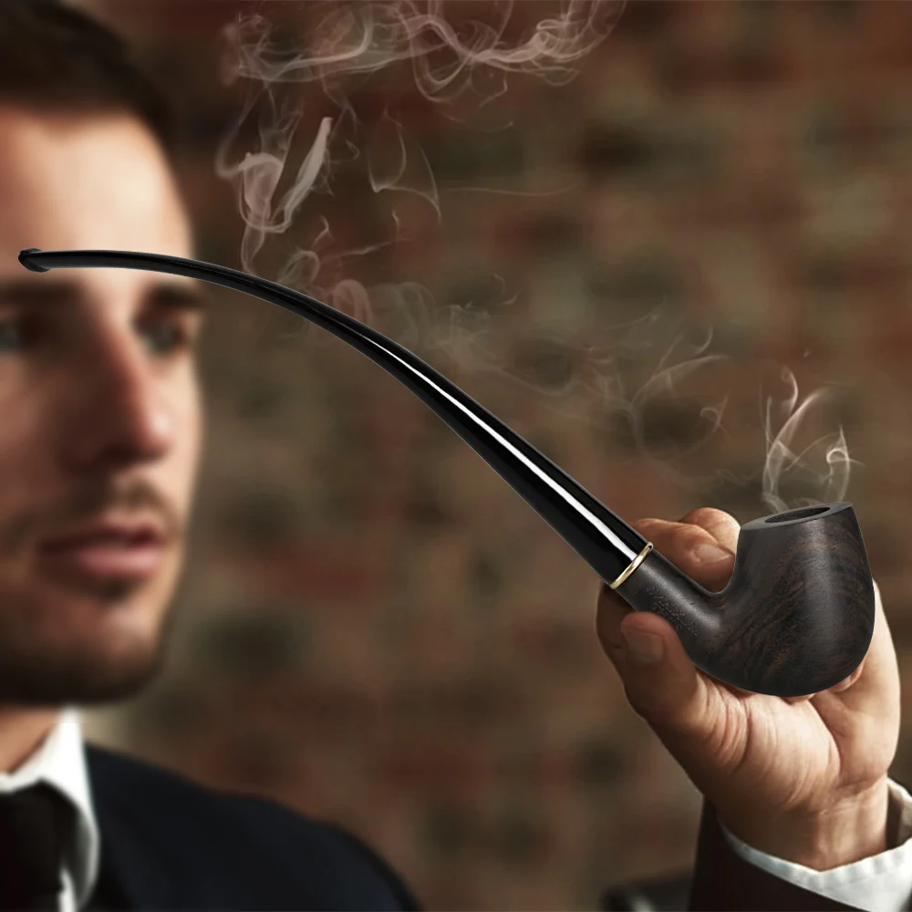 Tobacco Pipe Smoking Pipe JIBILL Tobacco pipe gift box set Handmade Pipe Wood Pipe With Replaceable Acrylic 9mm Pipe Stem Pipe Stand Pipe Cleaner Tool