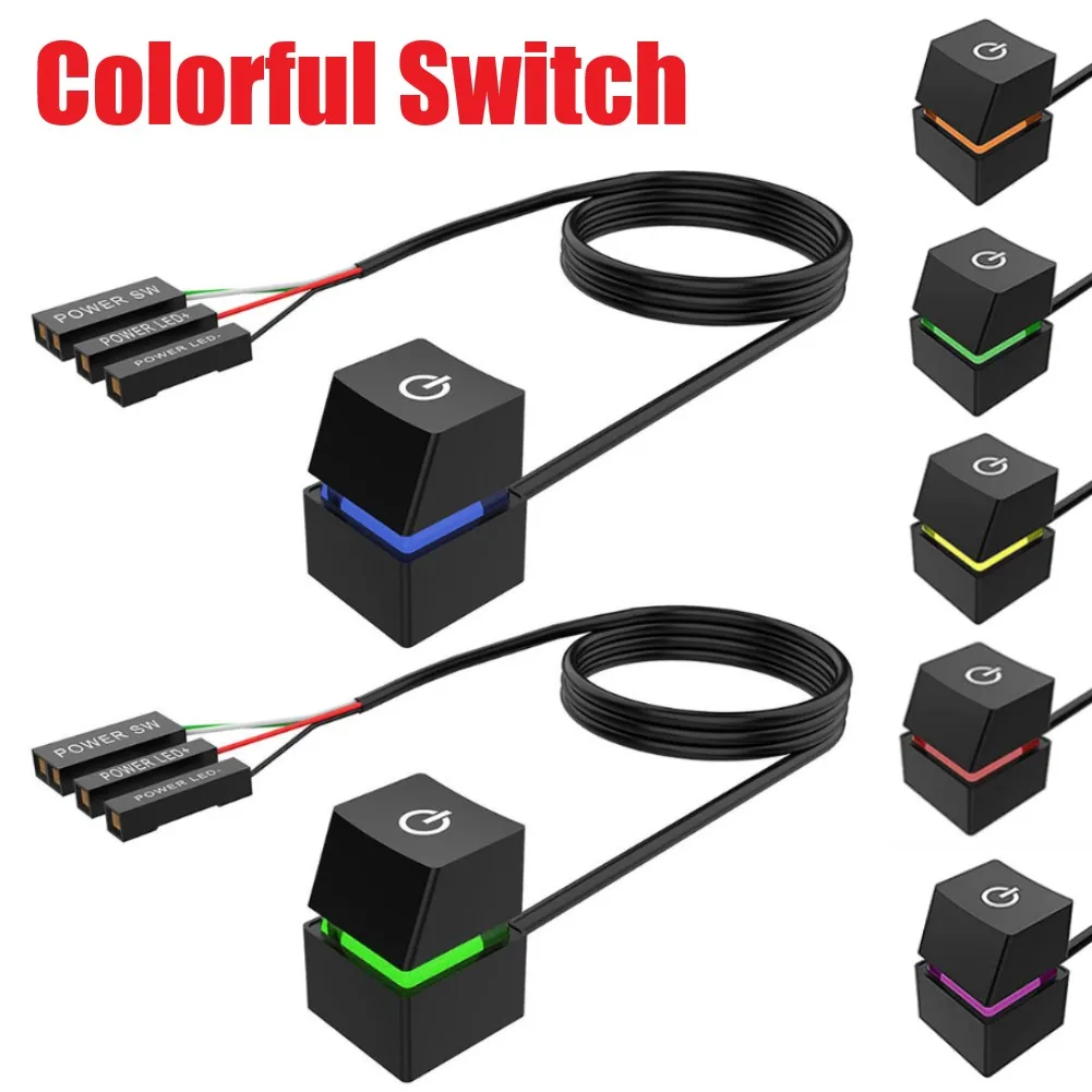 2m Portable RGB Desktop Computer Power Switch External Remote Start PC