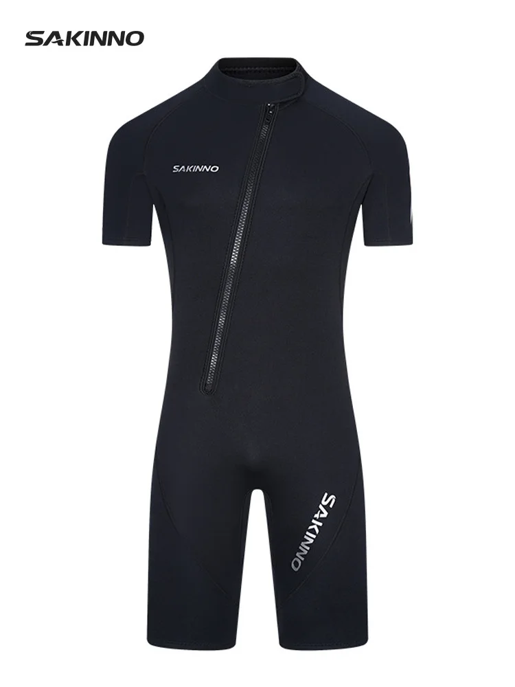 Neoprene Shorty Mens Wetsuit 2MM UV-proof Front Zip Lycra Shorty Sleeves Diving Suit For Surf Snorkeling