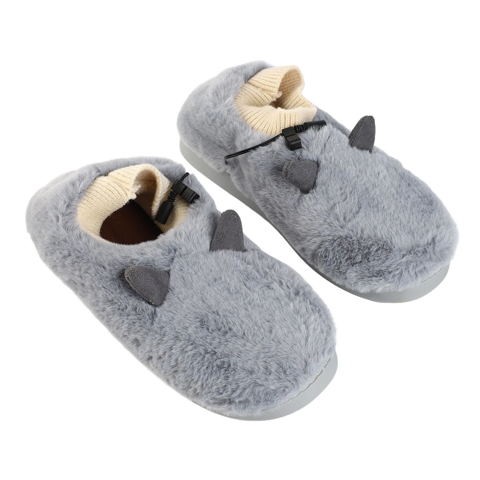 Heating Slippers USB Heated Slippers Plush Temperature Adjustable Heating Slippers Anti Slip Slippers Winter Foot Warmer for Men