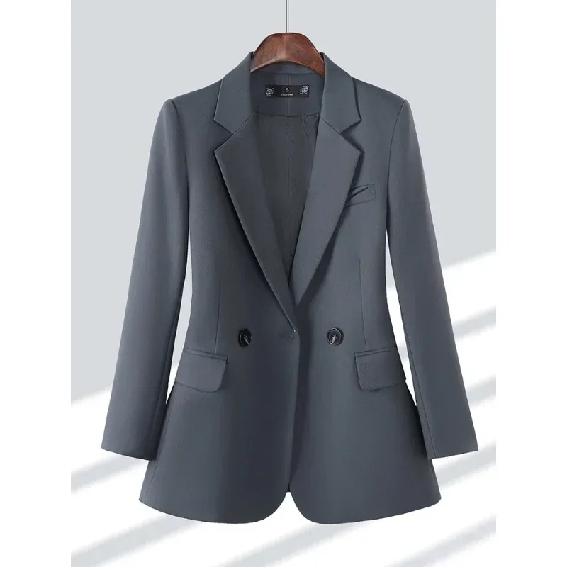 

Women Long Sleeve Single Breasted Formal Blazer Gay Coffee Black Solid Business Work Wear Office Ladies Female Jacket