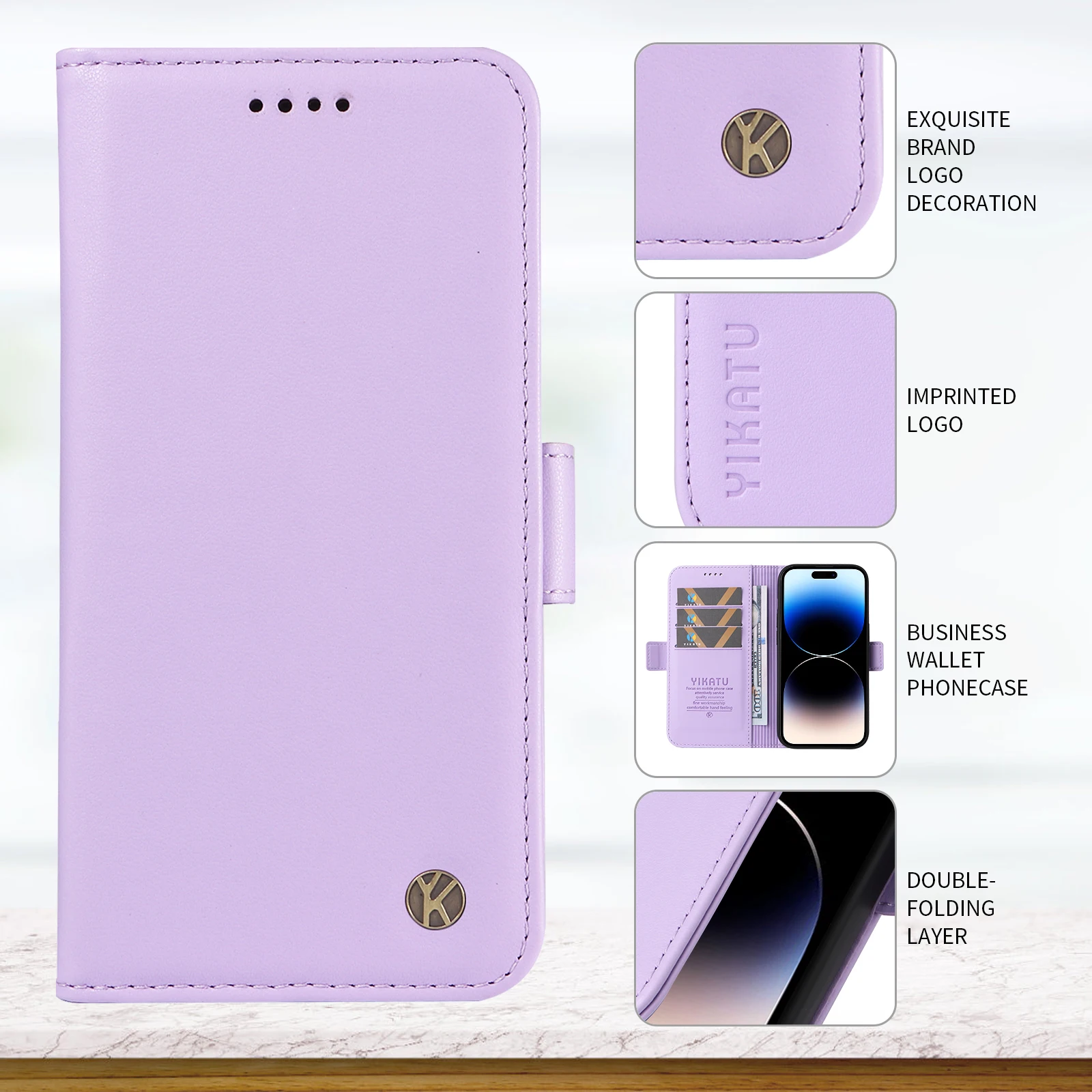 Magnetic Leather Card Slot Wallet Case