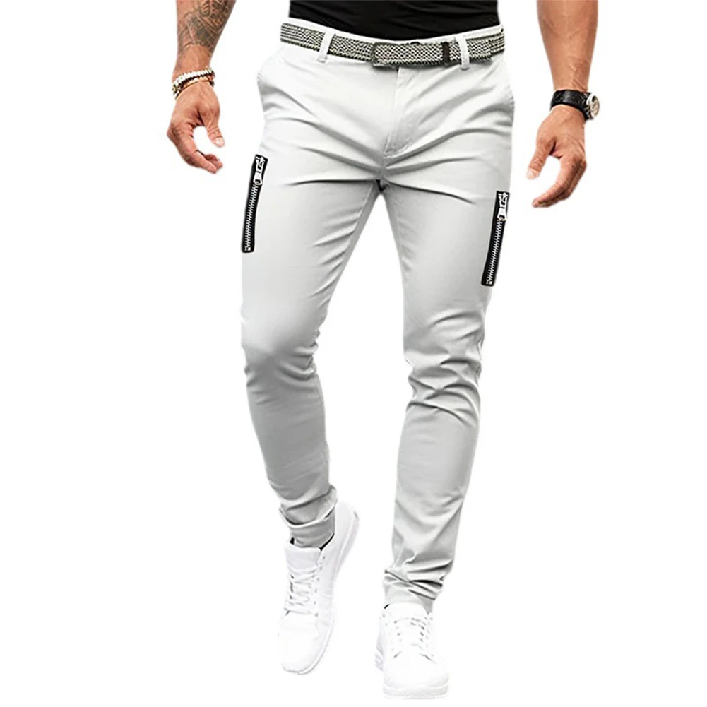 

Fashion Men's Slim-Fit Stretch Chino Trousers Comfortable And Breathable Pants Perfect For Daily And Sports Activities