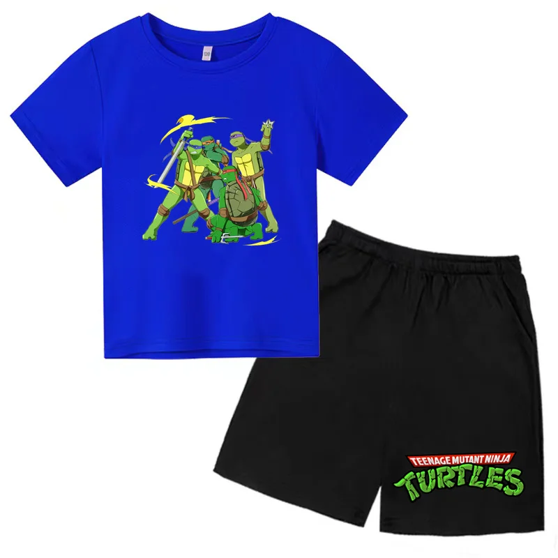 Children's Athleisure Set Summer T-shirt Shorts Cartoon Animated Print Set 3-13 Years Old Charming Outdoor Activities 2 Pieces